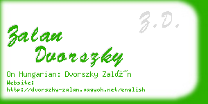 zalan dvorszky business card